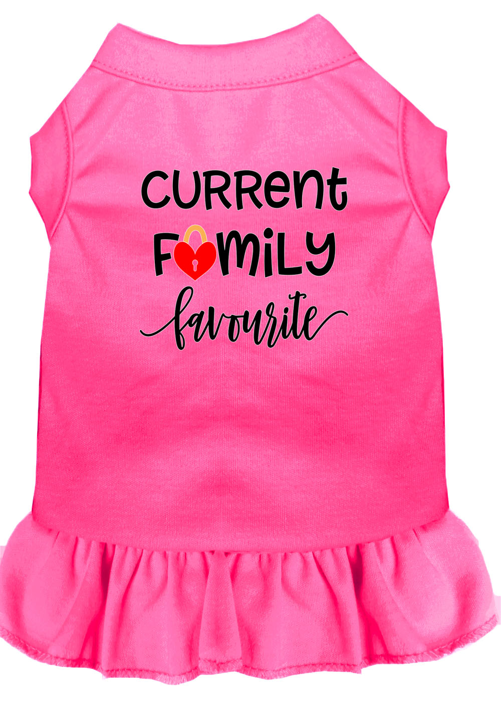 Family Favorite Screen Print Dog Dress Bright Pink XXXL